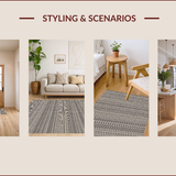Ultra Soft Area Rug, Non Slip, Stain Resistant, Washable Area Rugs for Living Room, Bedroom, Stylish Natural Fiber Rustic Vibe(Gray)