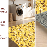 Ultra Soft Area Rug, Non Slip, Stain Resistant, Washable Area Rugs for Living Room, Bedroom, Modern Floral-Inspired Decor Theme(Yellow)