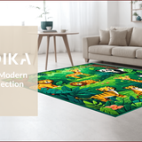 Ultra Soft Area Rug, Non Slip, Stain Resistant, Washable Area Rugs for Living Room, Bedroom, Jungle Animals Nursery Rug(Green)