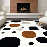 Ultra Soft Area Rug, Non Slip, Stain Resistant, Washable Area Rugs for Living Room, Bedroom, Stylish Vintage Cow Pattern(White)