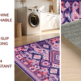 Ultra Soft Area Rug, Non Slip, Stain Resistant, Washable Area Rugs for Living Room, Bedroom, Colorful Southwestern Inspired Elegance(Purple)