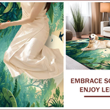 Ultra Soft Area Rug, Non Slip, Stain Resistant, Washable Area Rugs for Living Room, Bedroom, Playful Animal Motif Aesthetic(Green)