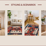 Ultra Soft Area Rug, Non Slip, Stain Resistant, Washable Area Rugs for Living Room, Bedroom, Distressed Crimson Bedroom Stain-Resistant Area Carpet(Red)