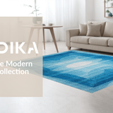 Ultra Soft Area Rug, Non Slip, Stain Resistant, Washable Area Rugs for Living Room, Bedroom, Charming Ribbon Bow Rug Microfiber Preppy Aesthetic Scalloped Edge Bath Mat(Blue)