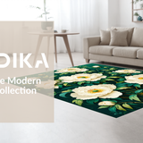 Ultra Soft Area Rug, Non Slip, Stain Resistant, Washable Area Rugs for Living Room, Bedroom, Eclectic Nature-Inspired Visuals(White)