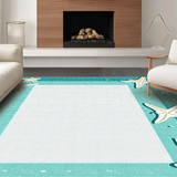 Ultra Soft Area Rug, Non Slip, Stain Resistant, Washable Area Rugs for Living Room, Bedroom, Rustic Ocean-Inspired Texture(Blue)