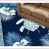 Ultra Soft Area Rug, Non Slip, Stain Resistant, Washable Area Rugs for Living Room, Bedroom, Contemporary Multicolor Coastal Motif(Blue)