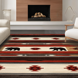 Ultra Soft Area Rug, Non Slip, Stain Resistant, Washable Area Rugs for Living Room, Bedroom, Cozy Rustic Animal Design(Red)