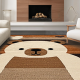 Cozy Natural Fiber Round Design(Beige)
