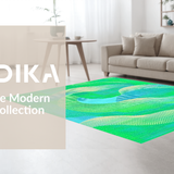 Ultra Soft Area Rug, Non Slip, Stain Resistant, Washable Area Rugs for Living Room, Bedroom, Whimsical Ogee Modern Print(Green)