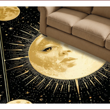 Ultra Soft Area Rug, Non Slip, Stain Resistant, Washable Area Rugs for Living Room, Bedroom, Starry Night Zodiac Patterned Elegance(Gold)