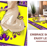 Ultra Soft Area Rug, Non Slip, Stain Resistant, Washable Area Rugs for Living Room, Bedroom, Vibrant Mardi Gras Carnival Aesthetic(Yellow)