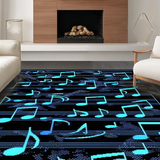 Ultra Soft Area Rug, Non Slip, Stain Resistant, Washable Area Rugs for Living Room, Bedroom, Chic Color Splash Aesthetic(Blue)