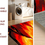 Ultra Soft Area Rug, Non Slip, Stain Resistant, Washable Area Rugs for Living Room, Bedroom, Captivating Molten Rock Display(Red)