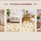 Ultra Soft Area Rug, Non Slip, Stain Resistant, Washable Area Rugs for Living Room, Bedroom, Vintage Paisley Floral Entryway Non-Slip Rug(Beige)