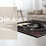 Ultra Soft Area Rug, Non Slip, Stain Resistant, Washable Area Rugs for Living Room, Bedroom, Dark Occult Inspired Decor(Black)