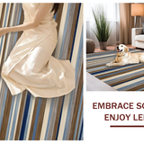 Ultra Soft Area Rug, Non Slip, Stain Resistant, Washable Area Rugs for Living Room, Bedroom, Eclectic Multi-Hued Striped Aesthetic(Brown)