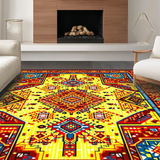 Ultra Soft Area Rug, Non Slip, Stain Resistant, Washable Area Rugs for Living Room, Bedroom, Lively Rustic Textured Geometry(Yellow)