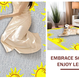 Ultra Soft Area Rug, Non Slip, Stain Resistant, Washable Area Rugs for Living Room, Bedroom, Sunny Cartoon Motif Delight(Yellow)