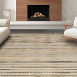 Ultra Soft Area Rug, Non Slip, Stain Resistant, Washable Area Rugs for Living Room, Bedroom, Boho Textural Earthy Delight(Beige)