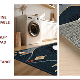 Ultra Soft Area Rug, Non Slip, Stain Resistant, Washable Area Rugs for Living Room, Bedroom, Boho Evil Eye Soft Cotton Runner(Blue)