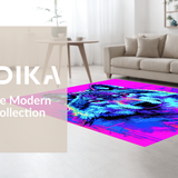 Ultra Soft Area Rug, Non Slip, Stain Resistant, Washable Area Rugs for Living Room, Bedroom, Contemporary Bold Animal Theme(Blue)