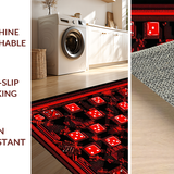 Ultra Soft Area Rug, Non Slip, Stain Resistant, Washable Area Rugs for Living Room, Bedroom, Whimsical Dice-Themed Visual Statement(Red)