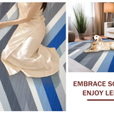 Ultra Soft Area Rug, Non Slip, Stain Resistant, Washable Area Rugs for Living Room, Bedroom, Rustic Patterned Layered Visuals(Blue)