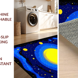 Ultra Soft Area Rug, Non Slip, Stain Resistant, Washable Area Rugs for Living Room, Bedroom, Cosmic Alphabetic Playful Motif(Yellow)