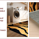 Ultra Soft Area Rug, Non Slip, Stain Resistant, Washable Area Rugs for Living Room, Bedroom, Striking Modern Wildlife Motif(Black)