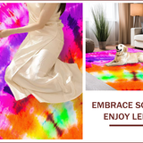 Ultra Soft Area Rug, Non Slip, Stain Resistant, Washable Area Rugs for Living Room, Bedroom, Fluffy Tie-Dyed Shag(Pink)