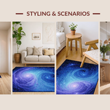 Ultra Soft Area Rug, Non Slip, Stain Resistant, Washable Area Rugs for Living Room, Bedroom, Mystical Stellar Color Palette(Blue)