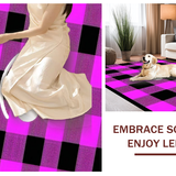 Ultra Soft Area Rug, Non Slip, Stain Resistant, Washable Area Rugs for Living Room, Bedroom, Stylish Modern Plaid Fusion(Purple)
