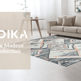Ultra Soft Area Rug, Non Slip, Stain Resistant, Washable Area Rugs for Living Room, Bedroom, Contemporary Neutral Trellis Pattern(Gray)