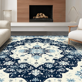 Artful Cream and Navy Trellis(Blue)