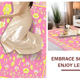Ultra Soft Area Rug, Non Slip, Stain Resistant, Washable Area Rugs for Living Room, Bedroom, Vibrant Educational Playful Palette(Pink)