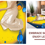 Ultra Soft Area Rug, Non Slip, Stain Resistant, Washable Area Rugs for Living Room, Bedroom, Stellar Fun Explorative Layout(Yellow)