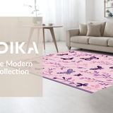 Ultra Soft Area Rug, Non Slip, Stain Resistant, Washable Area Rugs for Living Room, Bedroom, Enchanting Butterfly Dreamscape(Pink)