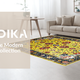 Ultra Soft Area Rug, Non Slip, Stain Resistant, Washable Area Rugs for Living Room, Bedroom, Charming Nature-Inspired Floral Art(Yellow)
