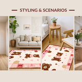 Ultra Soft Area Rug, Non Slip, Stain Resistant, Washable Area Rugs for Living Room, Bedroom, Whimsical Educational Alphabet Delight(Pink)