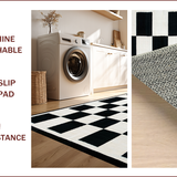 Ultra Soft Area Rug, Non Slip, Stain Resistant, Washable Area Rugs for Living Room, Bedroom, Contemporary Lattice Patterned Elegance(Black)