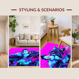 Ultra Soft Area Rug, Non Slip, Stain Resistant, Washable Area Rugs for Living Room, Bedroom, Youthful Colorful Creature Motif(Pink)