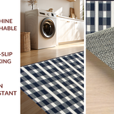 Ultra Soft Area Rug, Non Slip, Stain Resistant, Washable Area Rugs for Living Room, Bedroom, Artful Ogee Pattern in Monochrome(Blue)