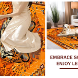 Ultra Soft Area Rug, Non Slip, Stain Resistant, Washable Area Rugs for Living Room, Bedroom, Fun Safari Themed Decorative Piece(Orange)