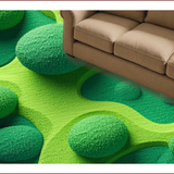 Ultra Soft Area Rug, Non Slip, Stain Resistant, Washable Area Rugs for Living Room, Bedroom, Interactive Toddler Race Car Mat for Toy Rooms(Green)