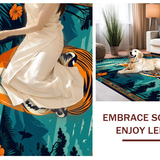 Ultra Soft Area Rug, Non Slip, Stain Resistant, Washable Area Rugs for Living Room, Bedroom, Unique Colorful Jungle Inspired Runner(Orange)
