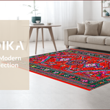 Ultra Soft Area Rug, Non Slip, Stain Resistant, Washable Area Rugs for Living Room, Bedroom, Educational Non-Slip Kids Bedroom Circular Rug(Red)