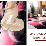 Ultra Soft Area Rug, Non Slip, Stain Resistant, Washable Area Rugs for Living Room, Bedroom, Luxurious Cosmic Medallion Layout(Pink)