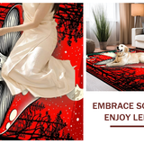 Ultra Soft Area Rug, Non Slip, Stain Resistant, Washable Area Rugs for Living Room, Bedroom, Whimsical Mushroom Print Aesthetic(Red)