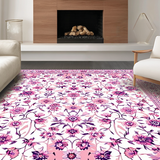 Ultra Soft Area Rug, Non Slip, Stain Resistant, Washable Area Rugs for Living Room, Bedroom, Playful Modern Blossom Layout(Pink)